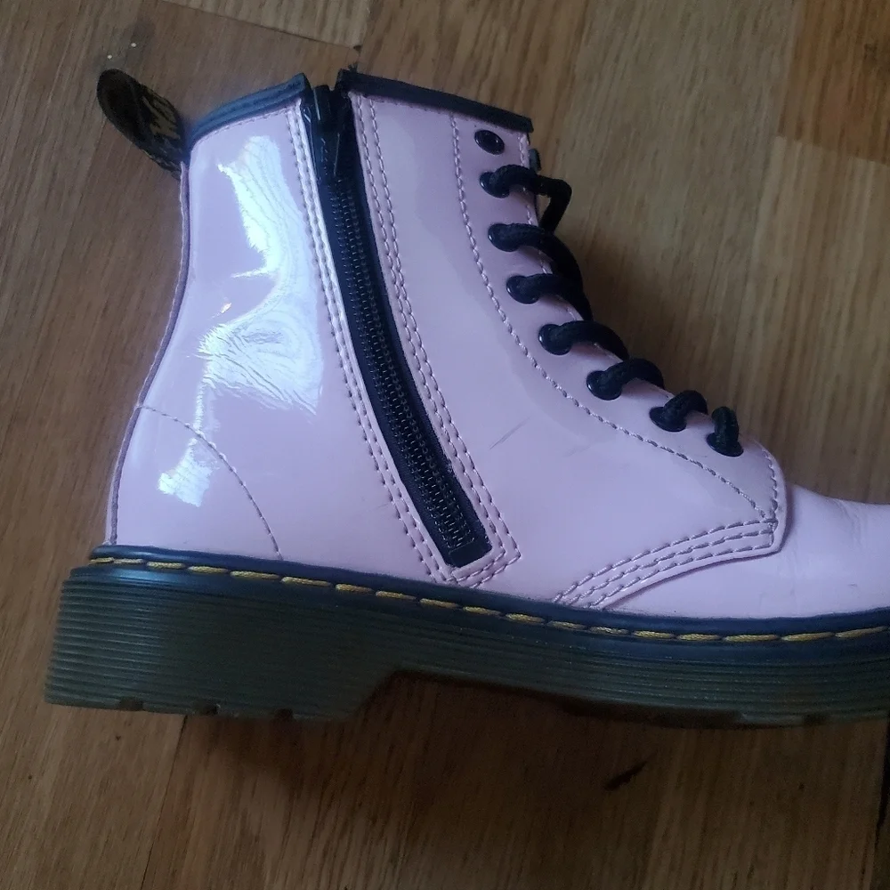 Doc Marten Girls Pink Combat Boots, Size 2